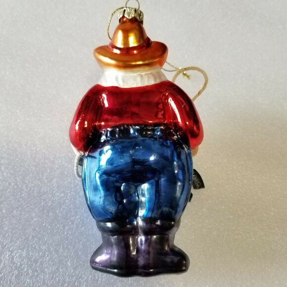 Santa Sheriff Wild West Ornament – Hand-Blown Glass with Lasso and Horseshoes - Picture 3 of 8